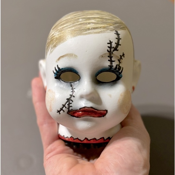 Creepy Baby Doll Head One of a Kind Hand Crafted - Picture 4 of 6